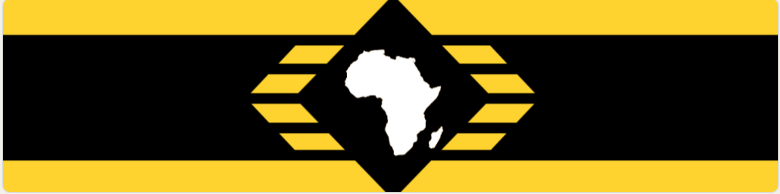 AAMP banner (black continent of africa on yellow background)